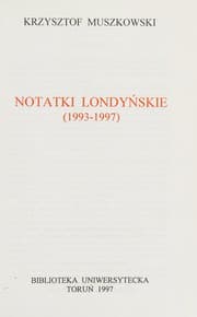 Tapa de Notatki londyńskie