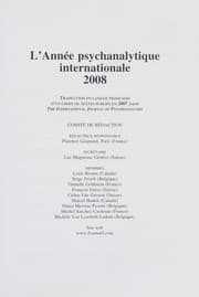 Tapa de L'année psychanalytique internationale 2008