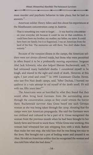 Tapa de Wiesel, Wiesenthal, Klarsfeld