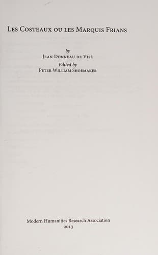 Tapa de Les costeaux, ou, les marquis frians