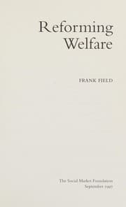 Tapa de Reforming Welfare (Social Market Foundation Paper)