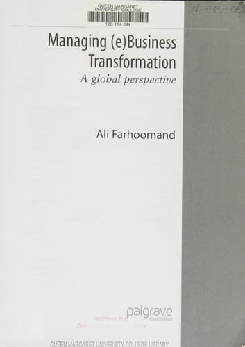 Tapa de Managing (e)business transformation