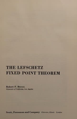 Tapa de The Lefschetz fixed point theorem