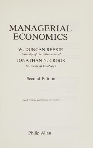 Tapa de Managerial economics