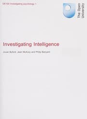 Tapa de Investigating intelligence