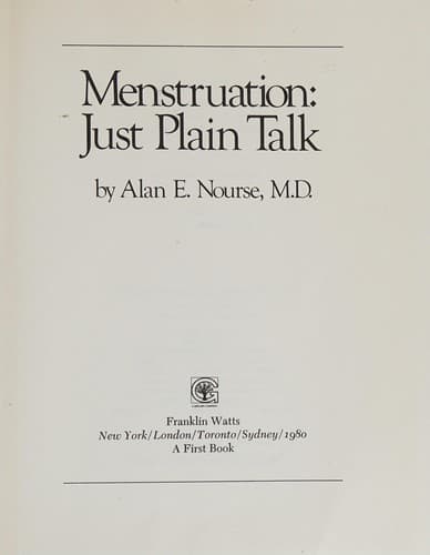 Tapa de Menstruation, just plain talk