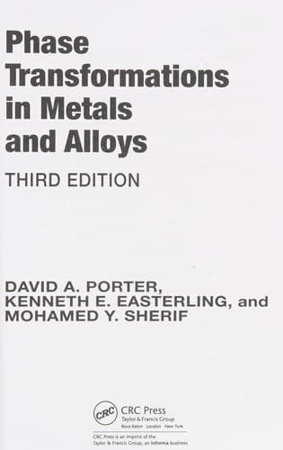Tapa de Phase Transformations in Metals and Alloys, Third Edition