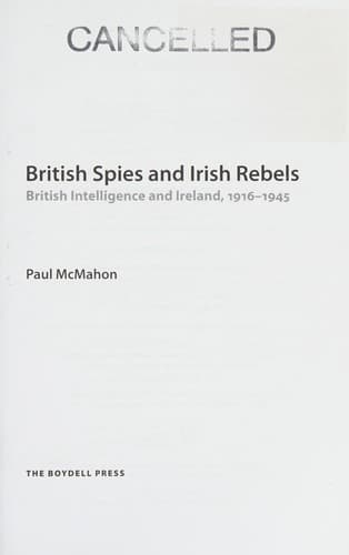 Tapa de British Spies and Irish Rebels