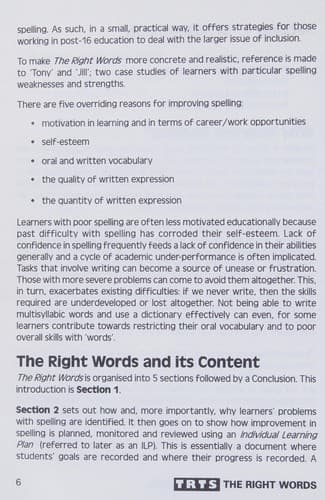 Tapa de Right words