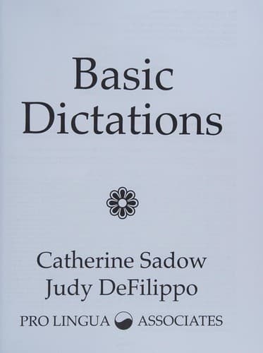 Tapa de Basic Dictations