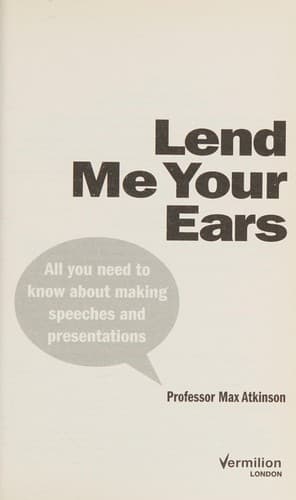 Tapa de Lend me your ears