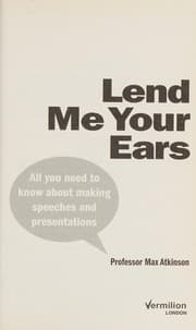 Tapa de Lend me your ears