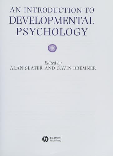 Tapa de Introduction to developmental psychology