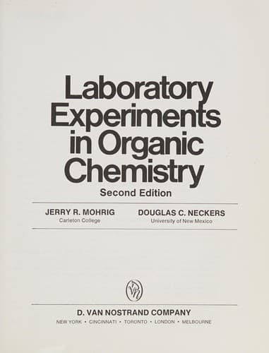 Tapa de Laboratory experiments in organic chemistry