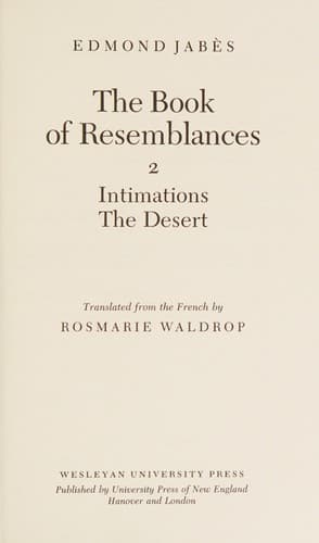Tapa de Intimations, the desert