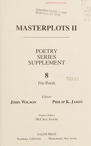 Tapa de Masterplots II