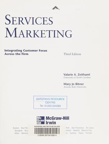 Tapa de Services marketing