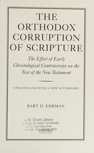 Tapa de The orthodox corruption of Scripture