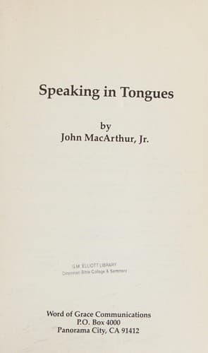 Tapa de Speaking in tongues
