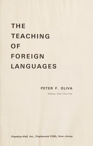 Tapa de The teaching of foreign languages