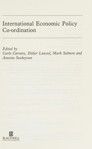 Tapa de International economic policy coordination