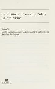 Tapa de International economic policy coordination
