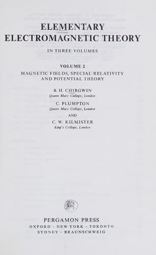 Tapa de Elementary electromagnetic theory