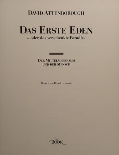 Tapa de Das erste Eden ... oder das verschenkte Paradies
