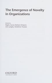 Tapa de Emergence of Novelty in Organizations