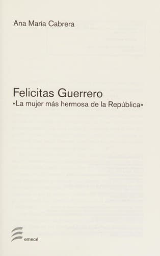 Tapa de Felicitas Guerrero