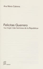 Tapa de Felicitas Guerrero