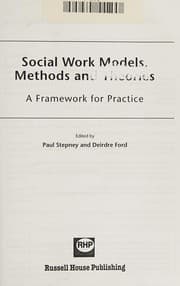 Tapa de Social Work Models, Methods and Theories