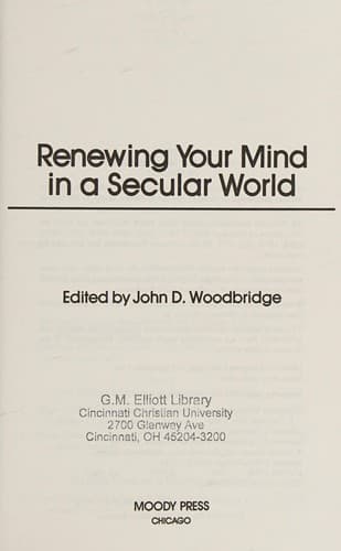 Tapa de Renewing your mind in a secular world