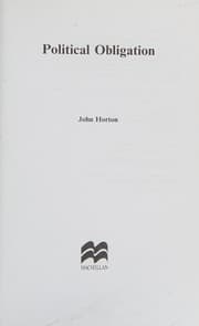 Tapa de Political Obligation (Issues in Political Theory)