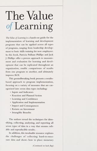 Tapa de The value of learning