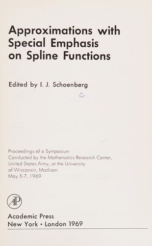 Tapa de Approximations, with special emphasis on spline functions