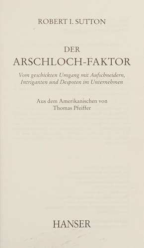 Tapa de Der Arschloch-Faktor