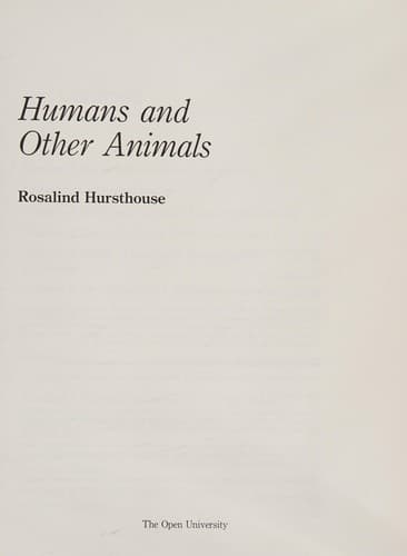 Tapa de Humans and other animals