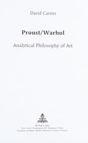 Tapa de Proust/Warhol : analytical philosophy of art