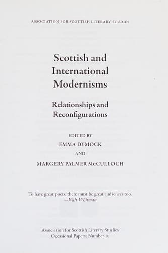 Tapa de Scottish and international modernisms