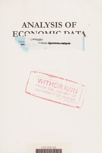 Tapa de Analysis of economic data
