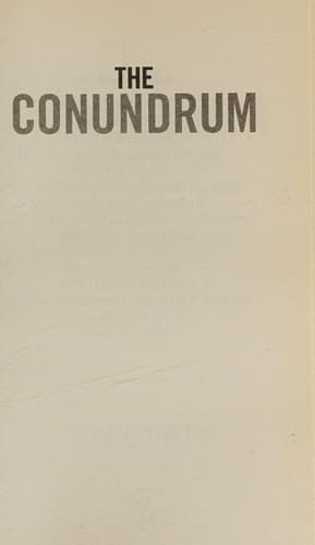 Tapa de The conundrum