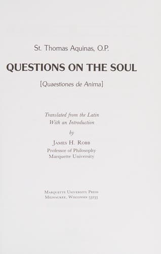 Tapa de Questions on the soul =
