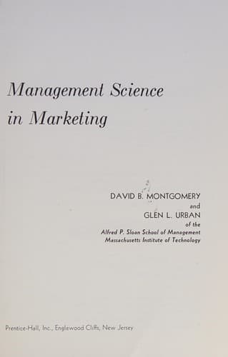 Tapa de Management science in marketing