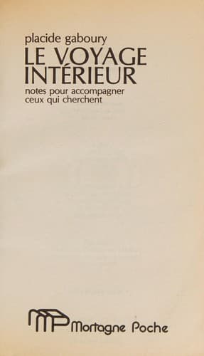 Tapa de Le voyage intérieur