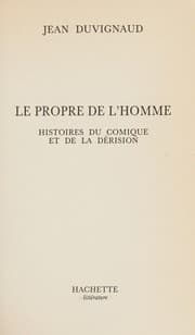Tapa de Le propre de l'homme
