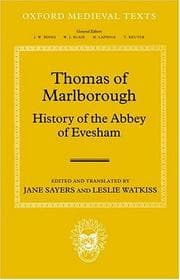 Tapa de THOMAS OF MARLBOROUGH: HISTORY OF THE ABBEY OF EVESHAM; ED. BY JANE SAYERS