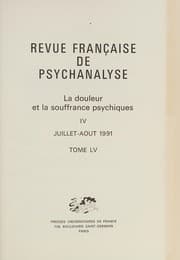 Tapa de La douleur et la souffrance psychiques