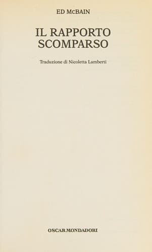 Tapa de Il rapporto scomparso