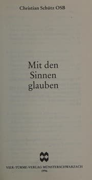 Tapa de Mit den Sinnen glauben
